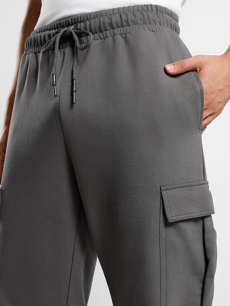 NOBERO Men's Grey Onyx Mid Rise Oversized Joggers,Grey,Men-3Xl - Image 3