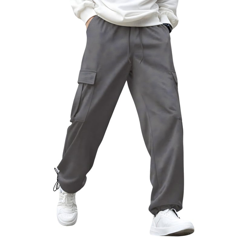 NOBERO Men's Grey Onyx Mid Rise Oversized Joggers,Grey,Men-3Xl - Image 5
