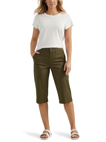 Lee Women's Ultra Lux Comfort with Flex-to-Go Utility Skimmer Capri Pant Olive Night 14 - Image 2