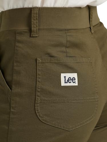 Lee Women's Ultra Lux Comfort with Flex-to-Go Utility Skimmer Capri Pant Olive Night 14 - Image 3