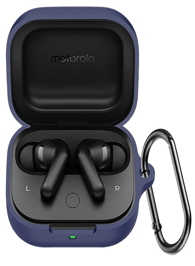 جراب USTIYA لسماعات Motorola Moto Buds/Buds+، غطاء حماية من السيليكون مع سلسلة مفاتيح وحلقة تعليق، ملحقات سماعات الرأس (أحمر) - Image 1