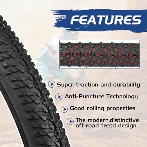 BALINGE 29"x2.125" inch Mountain Bike Tires 29 inch Bike tire 1 Pack 29 inch Mountain Bike tire for MTB Mountain Bicycle,Black - Image 3