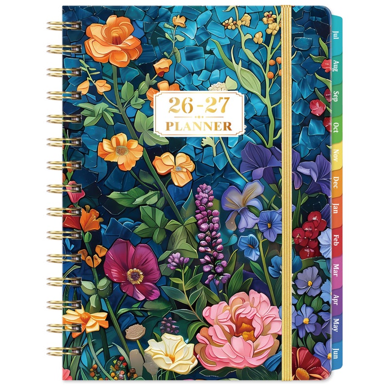 Journaltastic Planner 2026-2027 - JUL 2026 - JUN 2027, 2026-2027 Planner Weekly and Monthly with Tabs, Academic Planner 26-27, 6.5" x 8.5", 26-27 Calendar Planner, Weekly and Monthly Planner with Inspiring Quotes, Twin-wire Binding, Premium Paper, Back Pocket & Hardcover - Image 1
