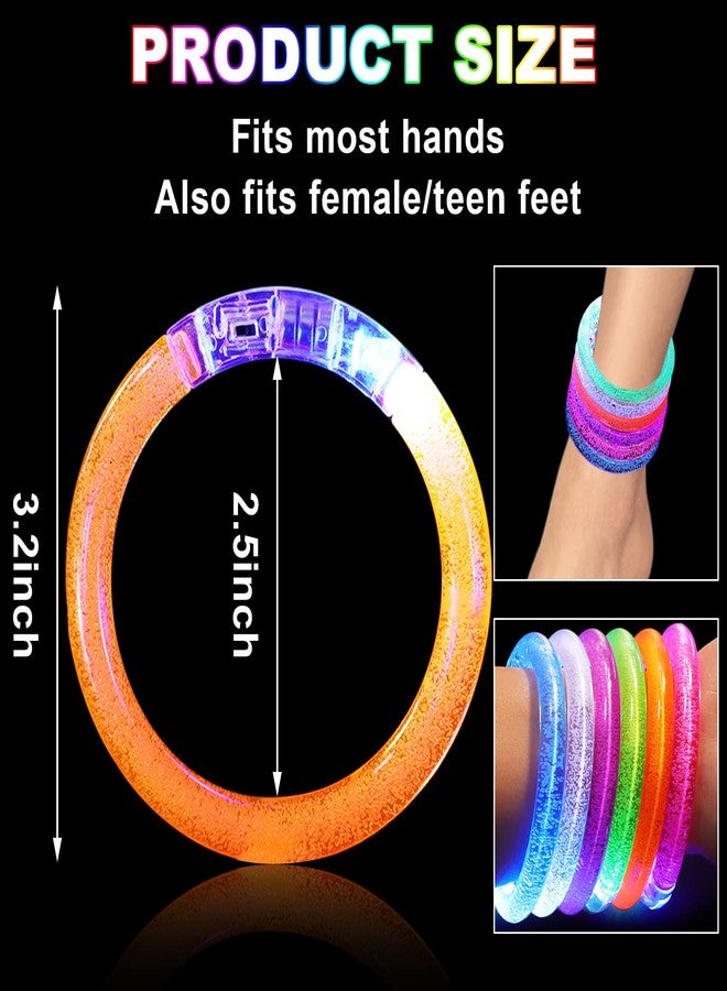 CLRBEATTY 80 Pack LED Bracelets,6 Color Glow Bracelet Glow in The Dark Bracelets,Flashing Light Up Bracelet for Adults,Glow Stick Bracelet for Concerts Festivals Carnival Rave Neon Party Supplies - Image 3