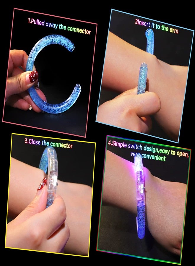 CLRBEATTY 80 Pack LED Bracelets,6 Color Glow Bracelet Glow in The Dark Bracelets,Flashing Light Up Bracelet for Adults,Glow Stick Bracelet for Concerts Festivals Carnival Rave Neon Party Supplies - Image 4