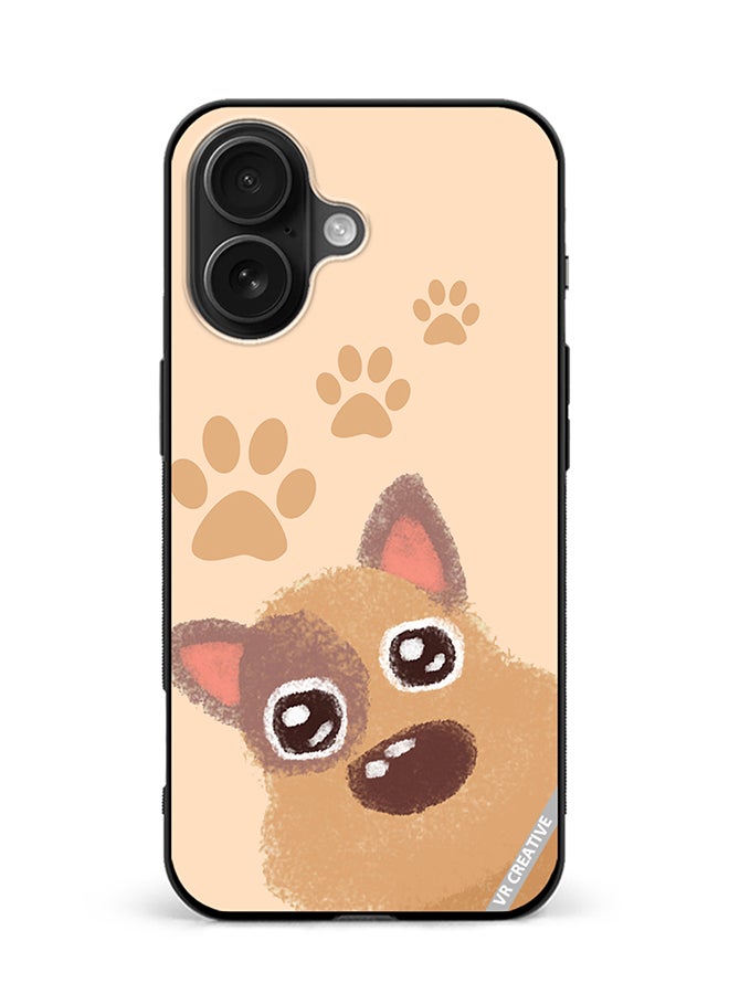 Protective Case Cover For Apple iPhone 16 Cute Doggie Design Multicolour