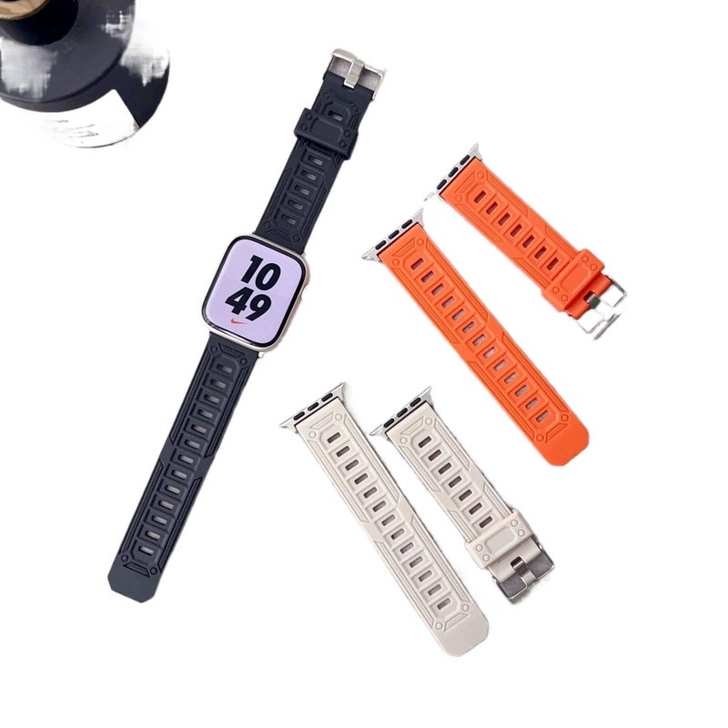 AD Black Smartwatch Band Compatible with Apple Watch with Adjustable Fit Replacement Strap for Daily Wear - Image 1