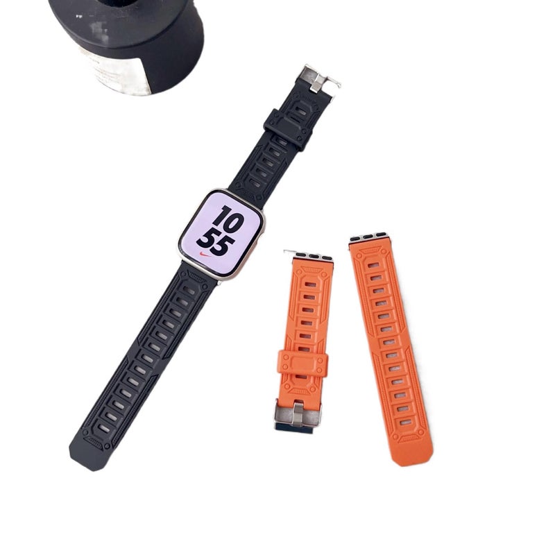 AD Black Smartwatch Band Compatible with Apple Watch with Adjustable Fit Replacement Strap for Daily Wear - Image 4