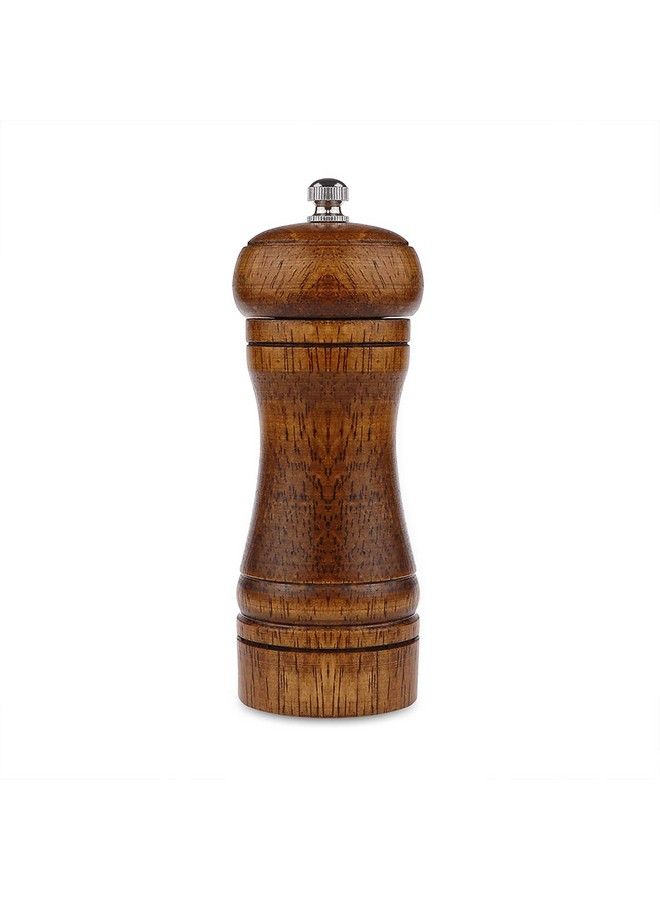 Powstro Pepper Grinder 5 Inch Pepper Mill Pepper Grinder Refillable Oak Salt And Pepper Grinder Set Sea Salt Grinder Ceramic Pepper Mill Grinder Adjustable Rough Grinder  - Image 2