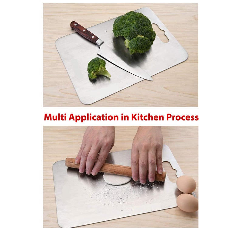 Raxon Innovation Stainless Steel Cutting Board for Fruit and Vegetable - Kitchen Chopping Board with Stand Wall Mounted Hanger - Heavy Duty [Pack of 1] - Image 3