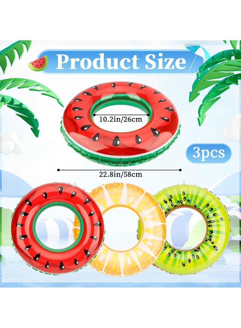 CAMPANAS 3 Pieces Inflatable Swimming Pool Floats with a Pump for Kids and Adults, Pool Rings, Pool Party Decoration Floats  - Image 2