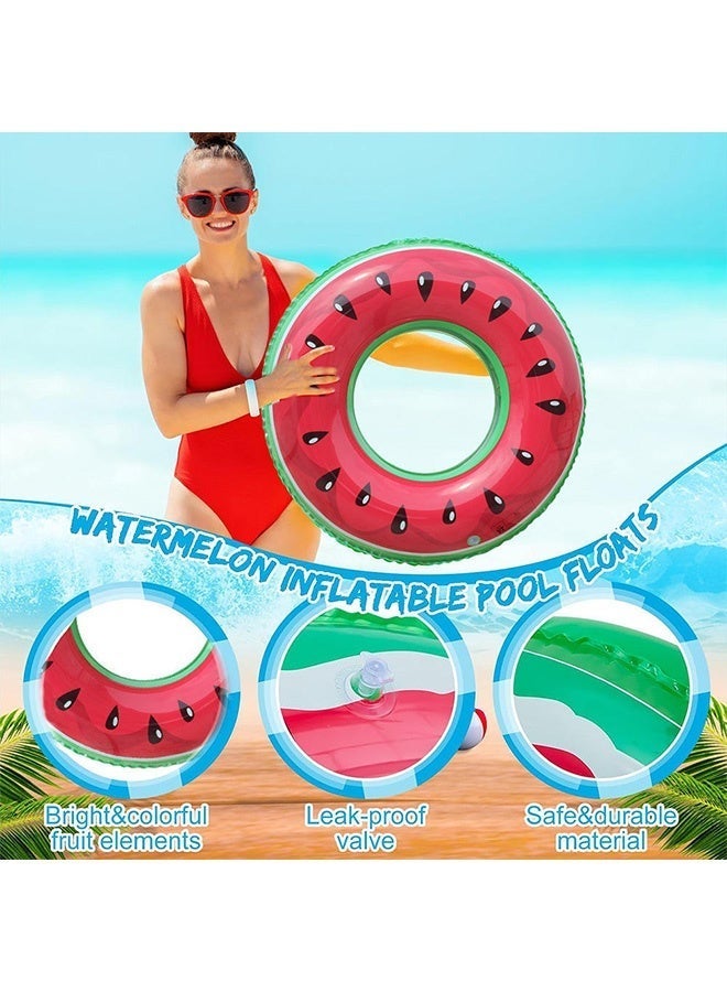 CAMPANAS 3-Piece Fruit Swimming Rings with Pump, 31.5" (80cm) Inflatable Swim Tube Pool Floats (Watermelon, Kiwi, Orange). Summer Pool Party Toys for Kids and Adults, Beach Accessories for Chalet - Image 2