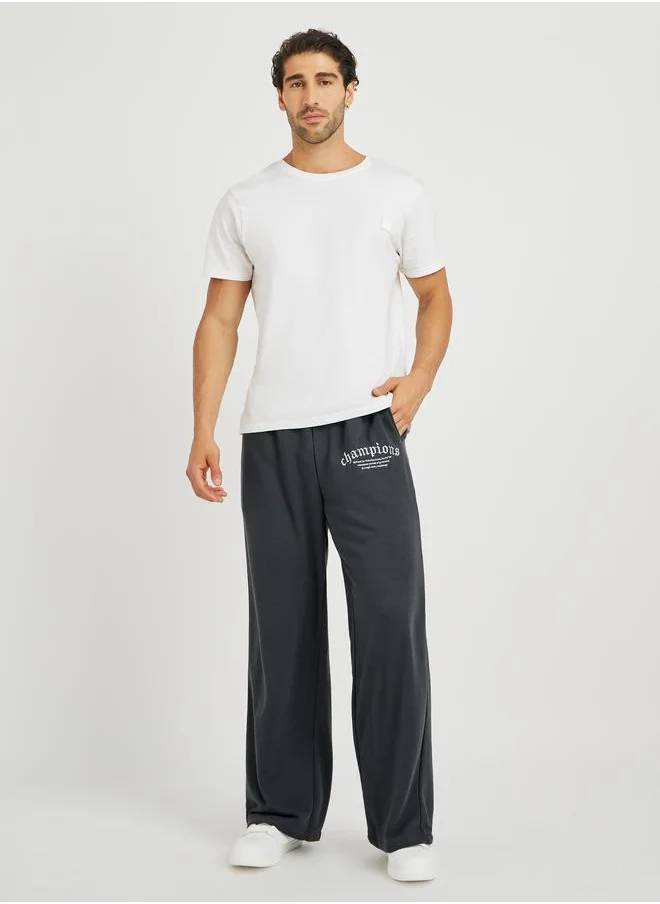 ستايلي Styli Oversize Open Hem Embroidered Joggers