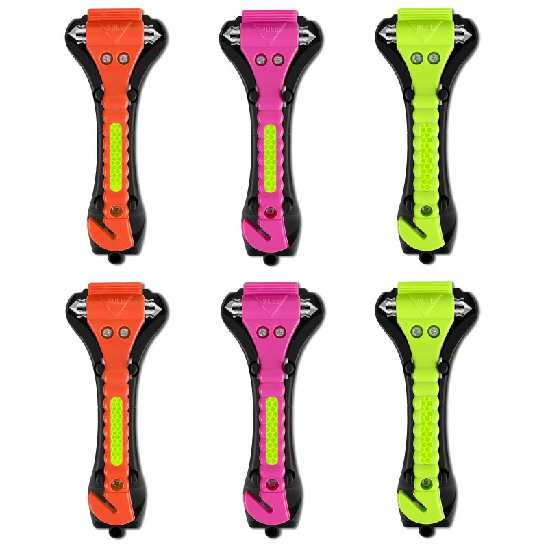 ZHSX Car Safety Hammer,6 Pack Car Window Breaker Tool 2 in 1 Seat Belt Cutter and Glass Breaker with Light Reflective Tape for Car Accessories and Emergency Escape Tools - Image 1