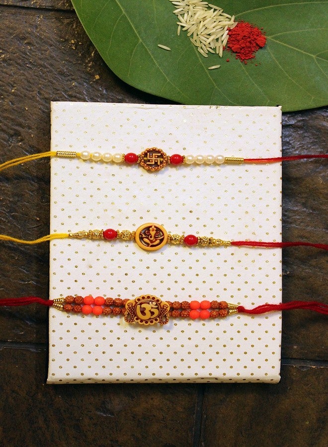 iberry's Rakhi Gift Pack with Set of Three Designer Rakhi & Roli Chawal for Brother | rakhi for brother (Combo 234)-Best Gift from Sister - Image 2