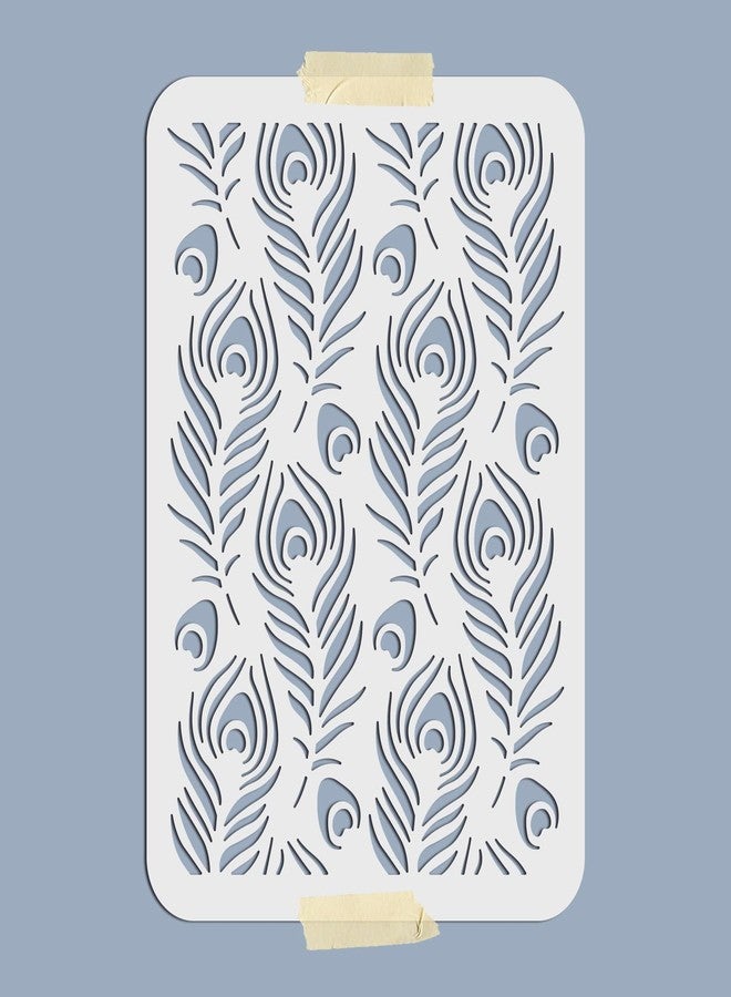 MAYJOYDIY Peacock Feather Stencil 8.3×11.7 Inch Peafowl Bird Tail Feather Display Stencils for Painting Template Reusable DIY Art and Craft Stencils on Wood Wall Decor - Image 2
