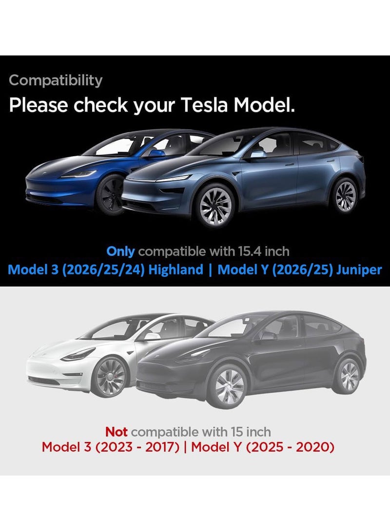 Spigen Glastr Ez مناسب لـ Tesla Model 3 (2024) واقي شاشة تعمل باللمس للوحة القيادة Highland من الزجاج المقسى - غير لامع مضاد لبصمات الأصابع / مضاد للوهج - Image 2