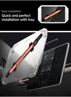 Spigen Glastr Ez Fit for Tesla Model 3 (2024) Highland Dashboard Touch Screen Protector Tempered Glass - Matte Anti Fingerprint / Anti Glare  - Image 4