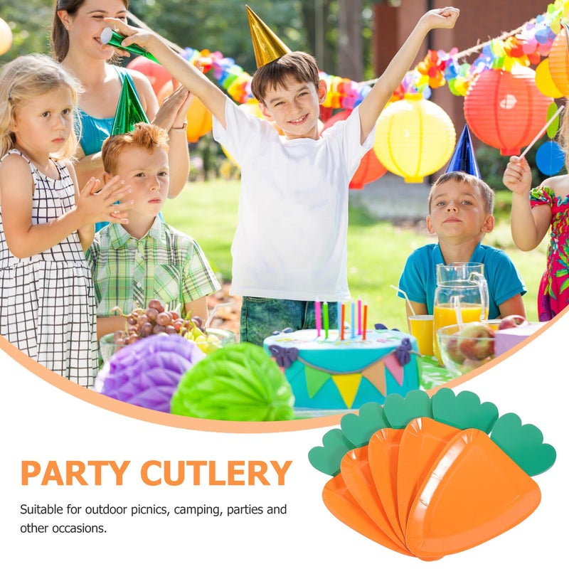 Carrot Shaped Paper Plates 24 Pieces Easter Party Dinnerware For Spring Holiday Gathering - Image 4