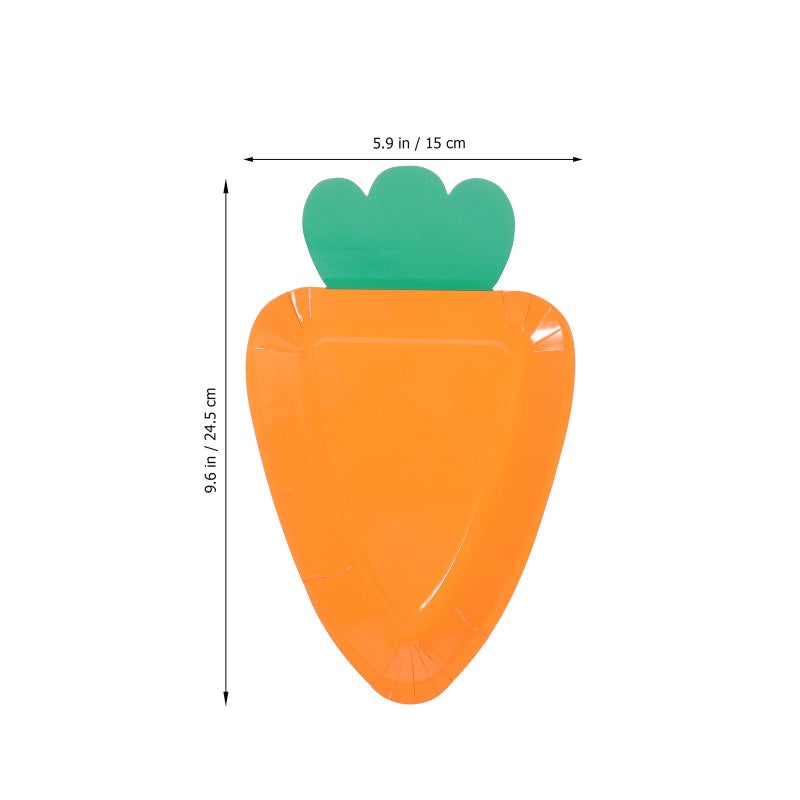 Carrot Shaped Paper Plates 24 Pieces Easter Party Dinnerware For Spring Holiday Gathering - Image 3