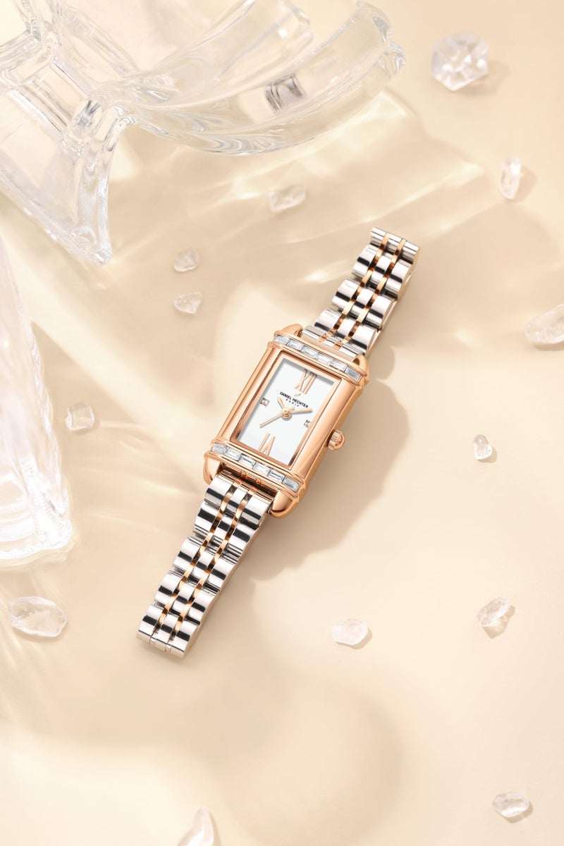 Daniel Hechter Paris Square Dial Watch for Women with Roman Indices and Stainless Steel Strap - Image 3