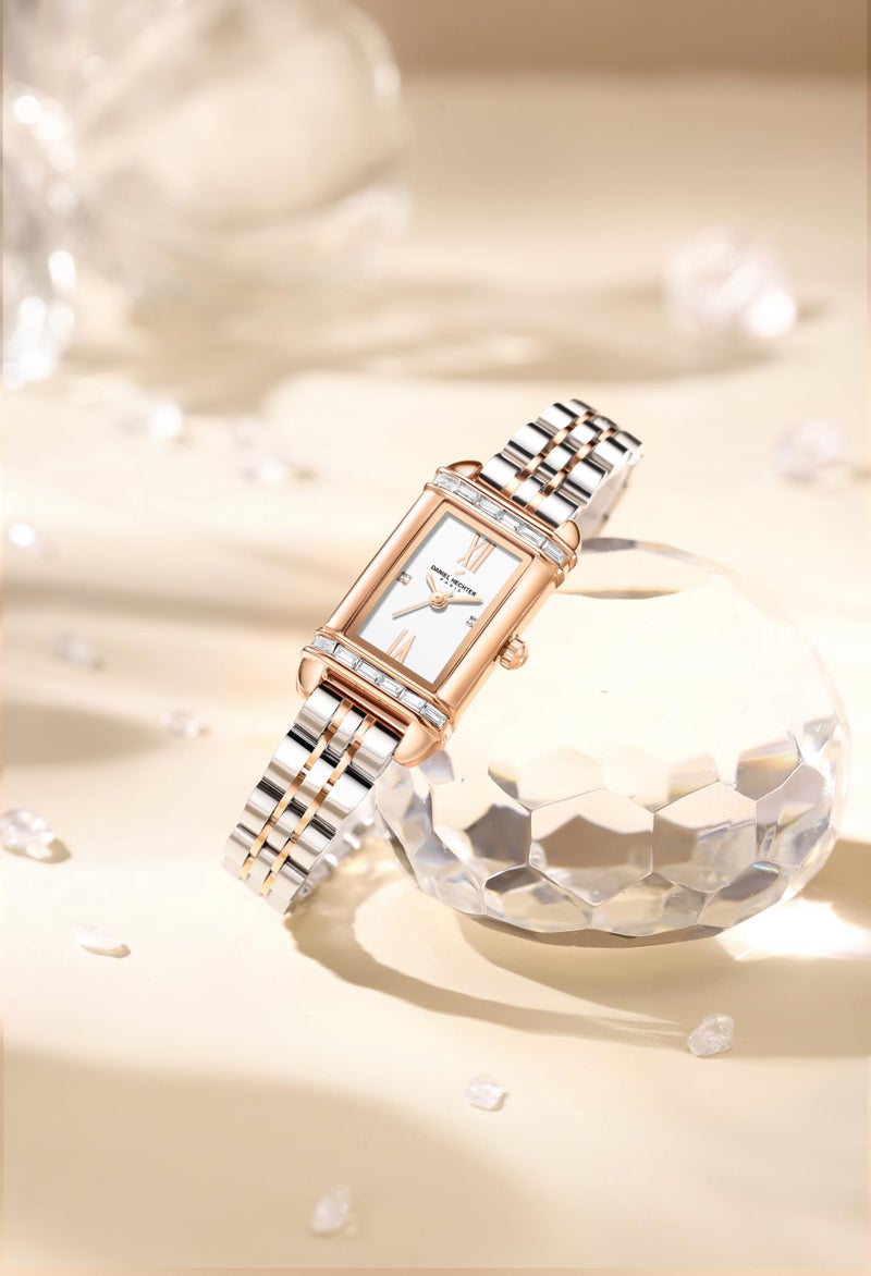 Daniel Hechter Paris Square Dial Watch for Women with Roman Indices and Stainless Steel Strap - Image 4