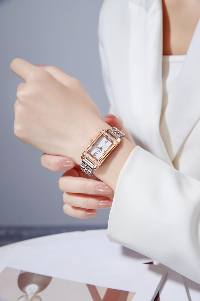 Daniel Hechter Paris Square Dial Watch for Women with Roman Indices and Stainless Steel Strap - Image 2
