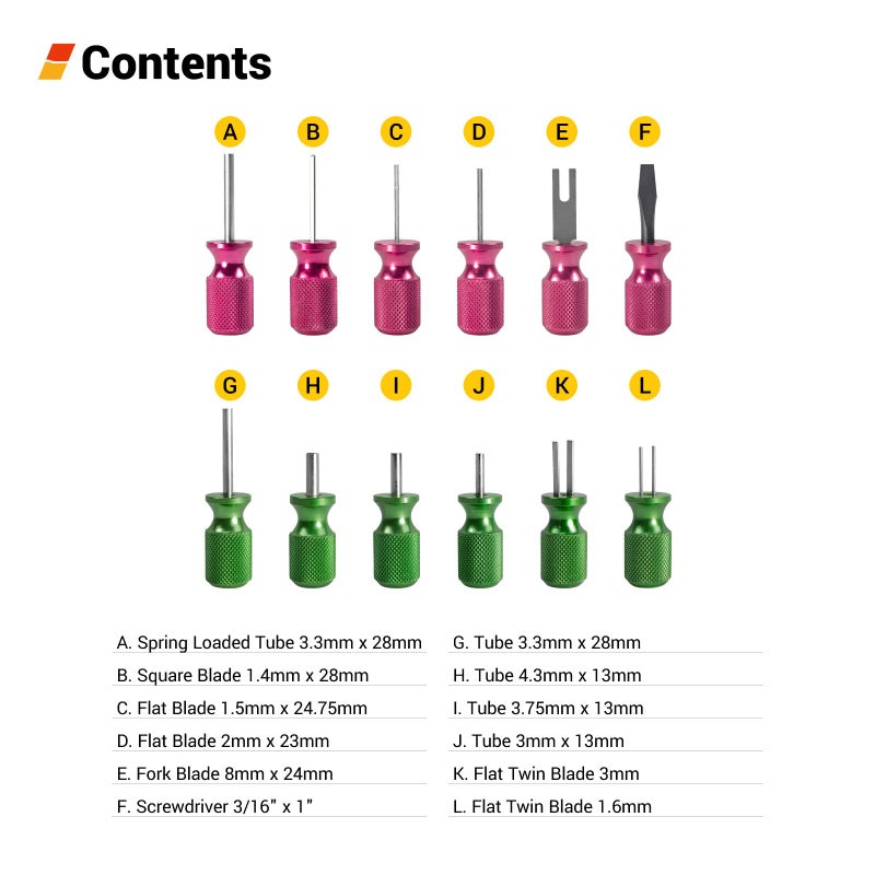 EWK 12 Pcs Universal Automotive Wire Electrical Terminal Release Connector Removal Tool Kit - Image 2