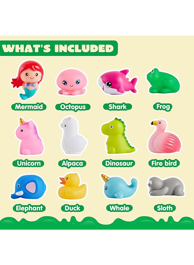 إيروريكس 12 قطعة 2.5 بوصة ألعاب حمام مضيئة للأطفال الصغار ألعاب حوض استحمام بإضاءة LED ملونة وامضة وقت استحمام الطفل - Image 2