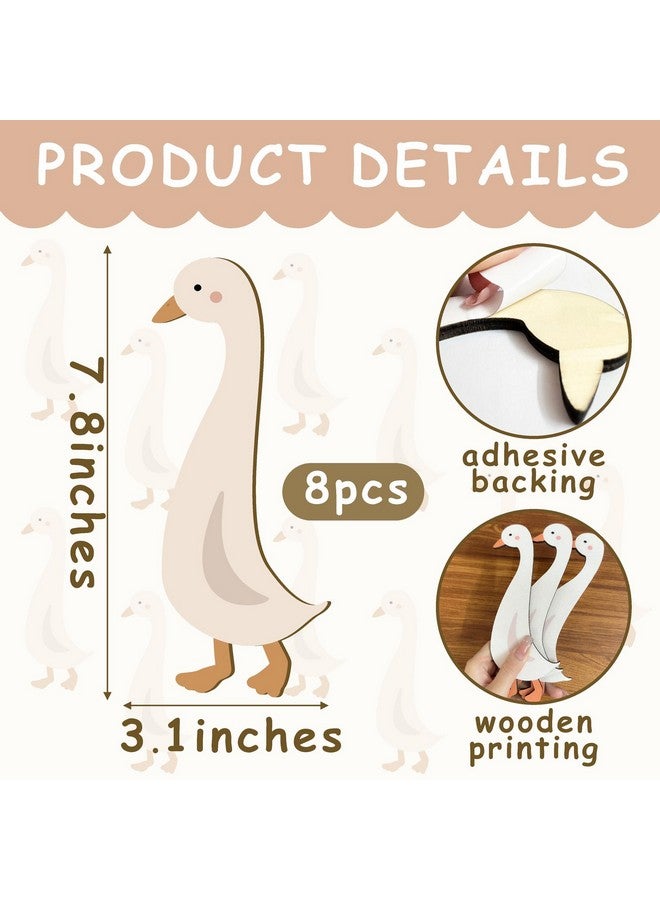 THEYGE Wood Goose Wall Decor - Wooden Nursery Boho Geese Art Stickers Self Adhesive Duck Peel and Stick Cute Decals for Baby Room Kid Bedroom Playroom - Image 4