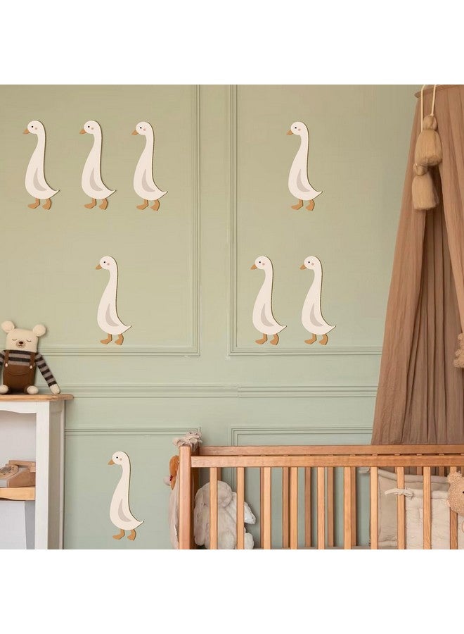 THEYGE Wood Goose Wall Decor - Wooden Nursery Boho Geese Art Stickers Self Adhesive Duck Peel and Stick Cute Decals for Baby Room Kid Bedroom Playroom - Image 3