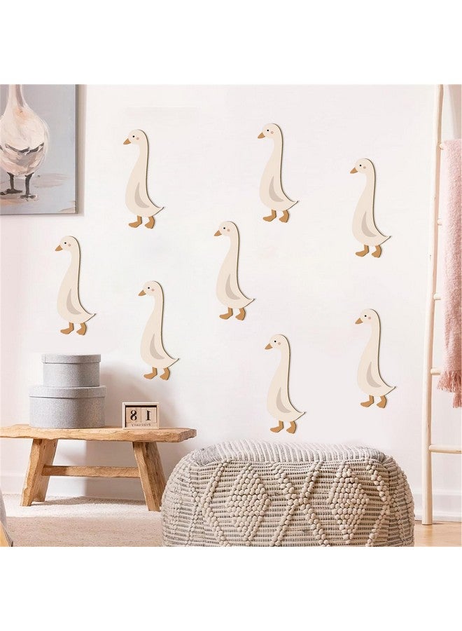 THEYGE Wood Goose Wall Decor - Wooden Nursery Boho Geese Art Stickers Self Adhesive Duck Peel and Stick Cute Decals for Baby Room Kid Bedroom Playroom - Image 1
