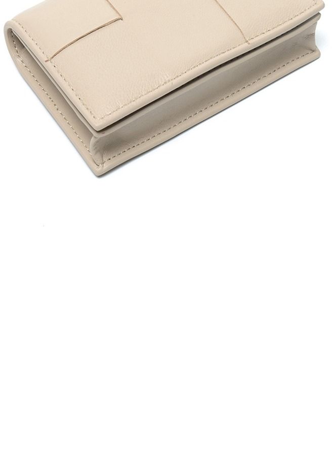 Loquat Leather Hand-Woven Wallet Beige  - Image 2