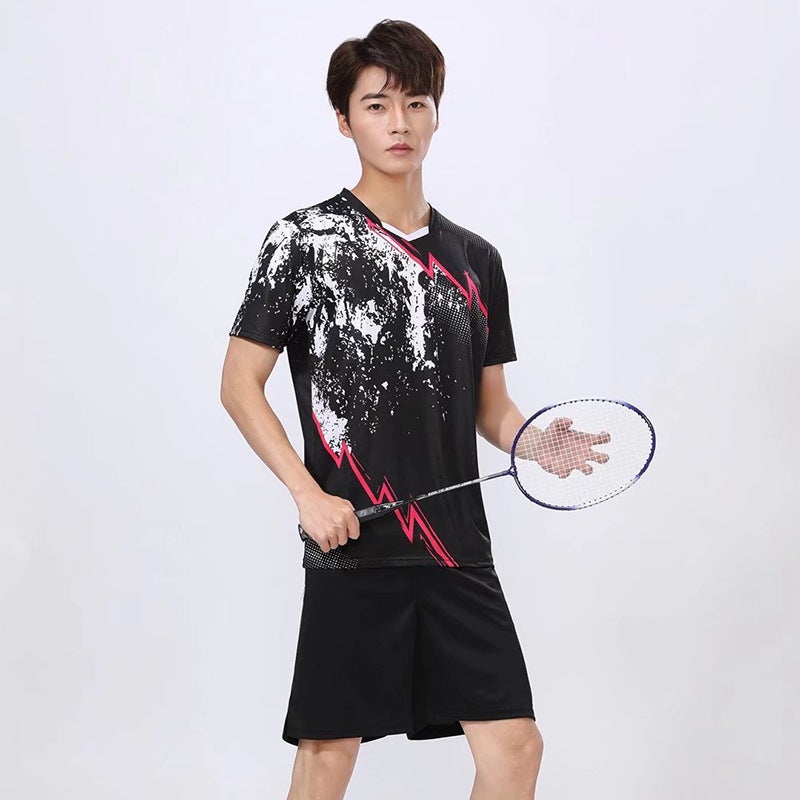Generic New Badminton Outfit Unisex Kids Short Sleeve Men's black top