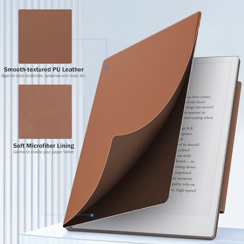 MoKo حافظة موكو لجهاز ريماركابل 2، حافظة خفيفة الوزن رقيقة للغاية مع مشبك حماية واسع للقلم، غطاء ذكي لجهاز ريماركابل 2 بحجم 10.3" إصدار 2020، بني - Image 3