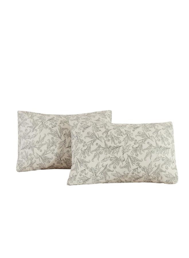 ECOCOTT 2 Pack Pillowcase Queen Size, Vintage Floral Pillow Cases Set - 100% Cotton Pillow Covers with Envelope Closure (Queen, 20"x30") - Image 1