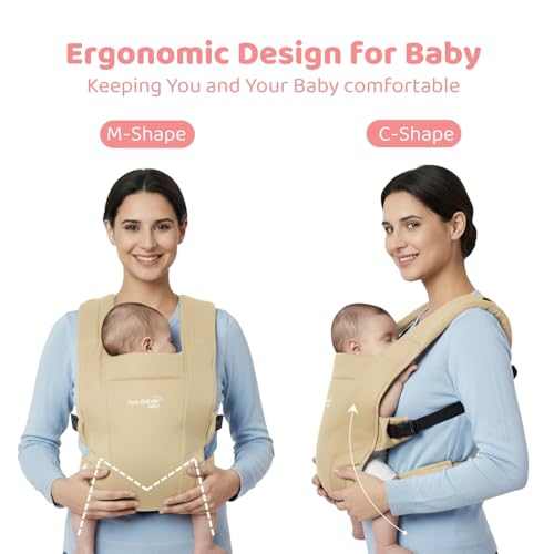 haus & kinder Enlace Baby Carrier Soft & Ergonomic Infant Carrier With Adjustable Straps,Hands-Free Design For Newborns (Age 0-18M,Weight 3.2-11.3 kg) Breathable,Lightweight,Machine Washable (Navy) - Image 4