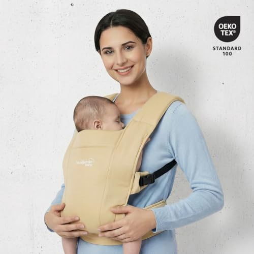 haus & kinder Enlace Baby Carrier Soft & Ergonomic Infant Carrier With Adjustable Straps,Hands-Free Design For Newborns (Age 0-18M,Weight 3.2-11.3 kg) Breathable,Lightweight,Machine Washable (Navy) - Image 2