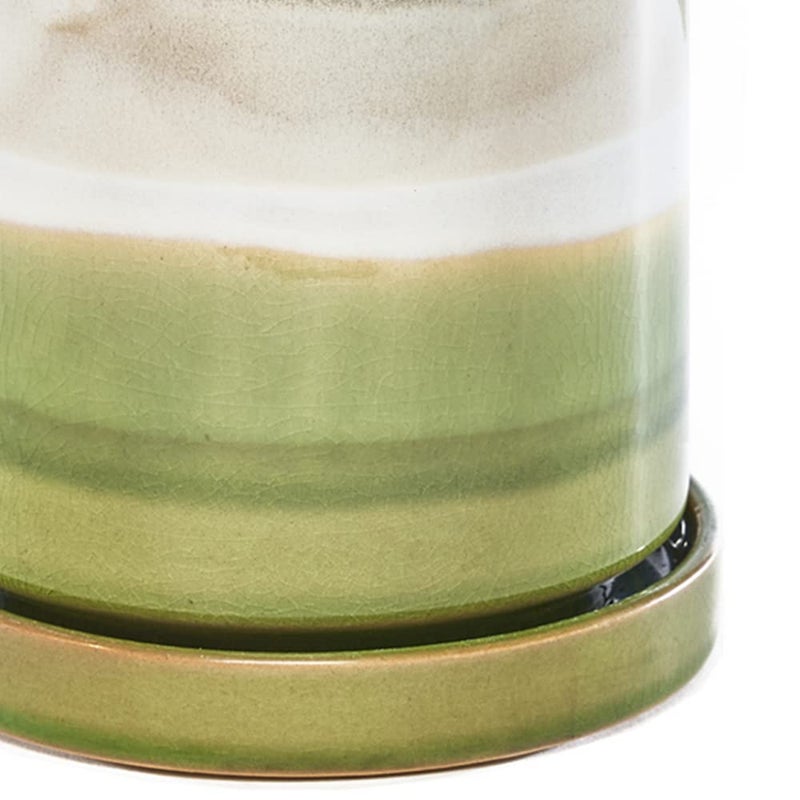 CHIVE â€˜Minuteâ€™ Ceramic Planter Pot â€” Cute 5â€ Colorful Succulent Pots for Indoor & Outdoor House Plants â€” Beautiful Modern Farmhouse Kitchen Decor â€” Green Layers - Image 2