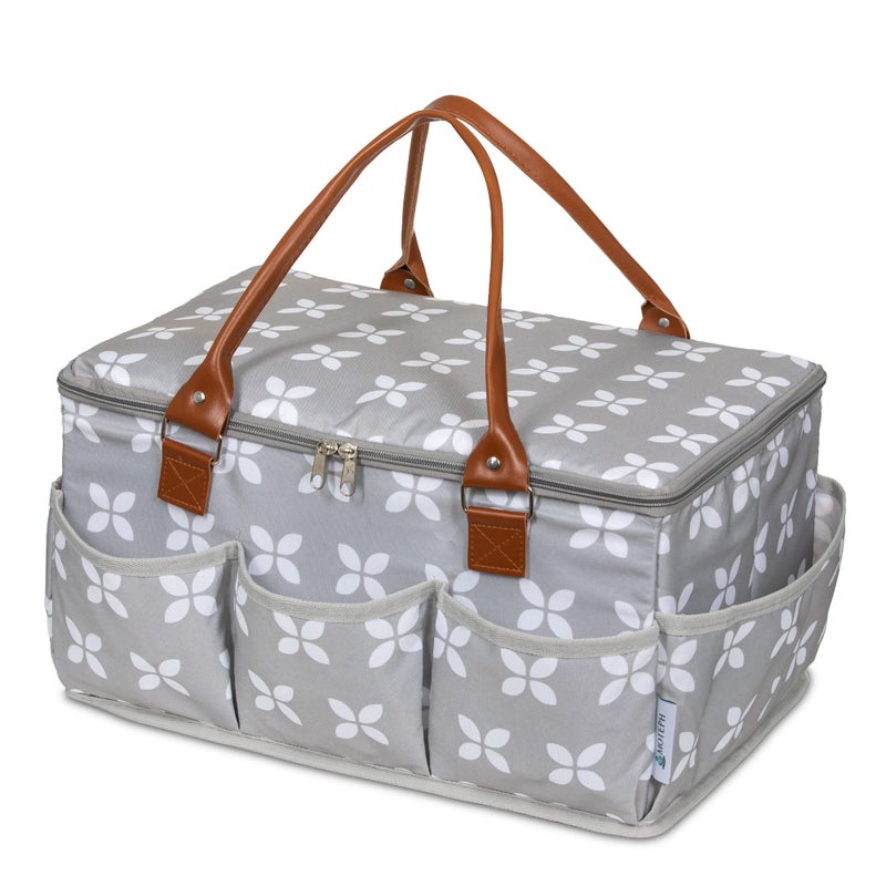 Moteph Extra Large Diaper Caddy, Craft, Toy Organizer with Zip-Top Cover with Waterproof Wet/Dry Bag - Perfect for Baby Shower - Image 1