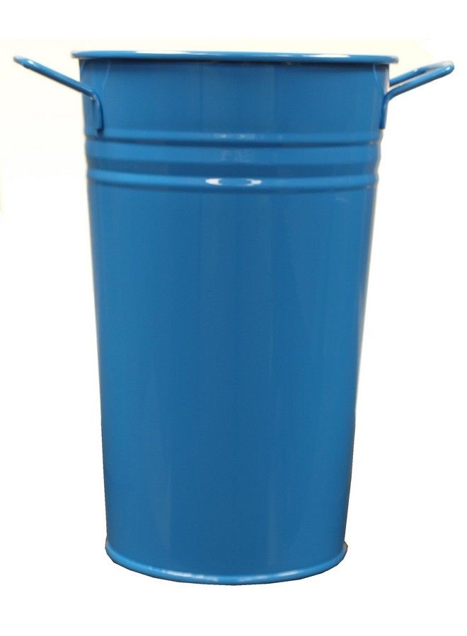 HIT 8300E Gb French Metal Vase 7" By 12" Glazed Blue - Image 2