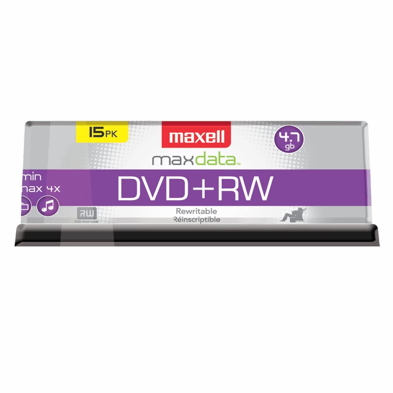 Maxell Dvd+rw Rewritable Disc, 4.7 Gb, 4x, Spindle, Silver, 15/pack - Image 2