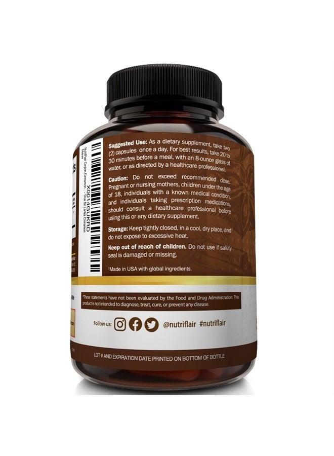 NutriFlair Organic Ceylon Cinnamon, 1200mg, 120 Vegetarian Capsules - Image 5
