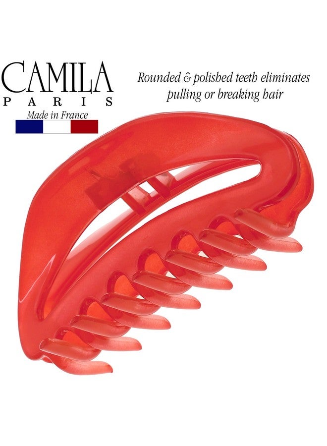 كاميلا مشبك شعر فرنسي باريس Cp2547 للنساء باللون الأحمر للفتيات مشبك شعر بمشبك فكي أنيق ومتين وتصفيف الشعر للسيدات الفاخرات، مشبك قوي مانع للانزلاق مصنوع في فرنسا - Image 2
