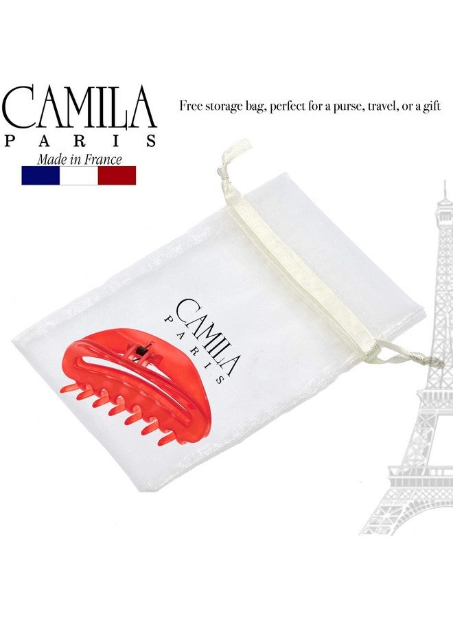 كاميلا مشبك شعر فرنسي باريس Cp2547 للنساء باللون الأحمر للفتيات مشبك شعر بمشبك فكي أنيق ومتين وتصفيف الشعر للسيدات الفاخرات، مشبك قوي مانع للانزلاق مصنوع في فرنسا - Image 5