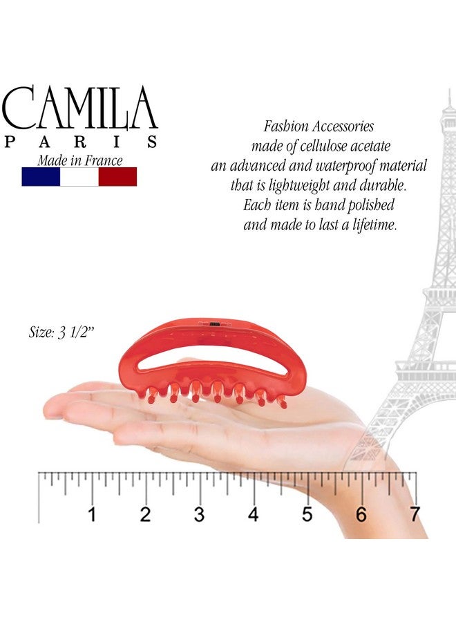 كاميلا مشبك شعر فرنسي باريس Cp2547 للنساء باللون الأحمر للفتيات مشبك شعر بمشبك فكي أنيق ومتين وتصفيف الشعر للسيدات الفاخرات، مشبك قوي مانع للانزلاق مصنوع في فرنسا - Image 3