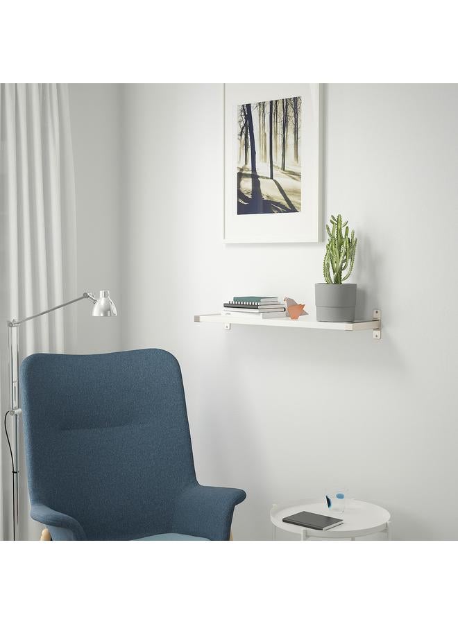 Wall shelf, white/nickel-plated, 80x20 cm  - Image 3