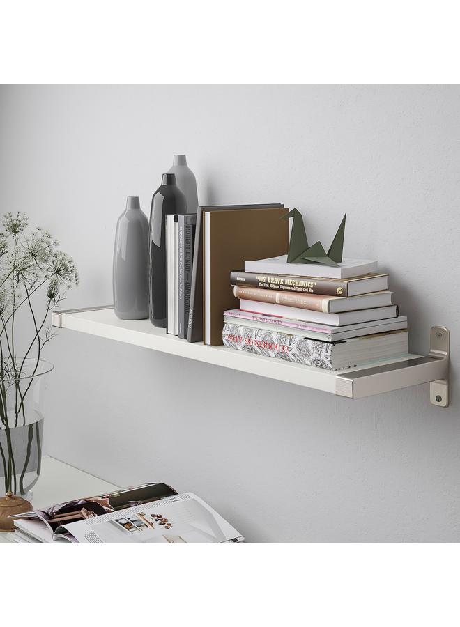Wall shelf, white/nickel-plated, 80x20 cm  - Image 2