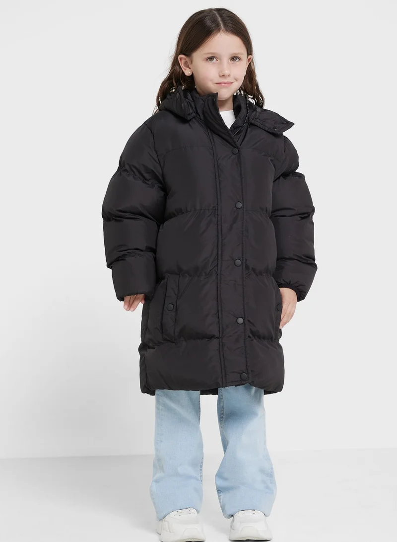Ruby Tuesday Girls Padded Hooded Longline Jacket