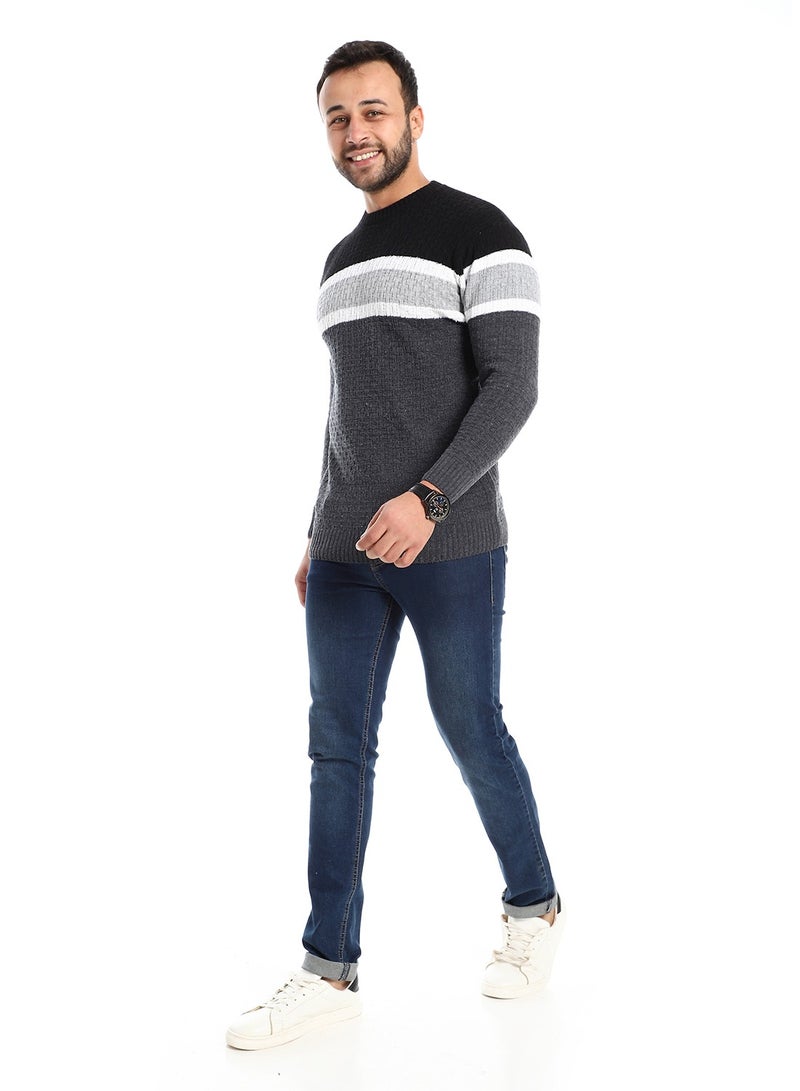 Caesar Wool Mens Pullover With Multi Design - Image 2